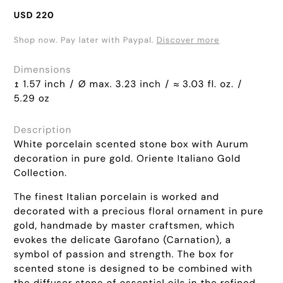 BRAND NEW Ginori 1735 Scented Stone Box AND Diffuser Stone With Essential Oil! - Picture 9 of 9